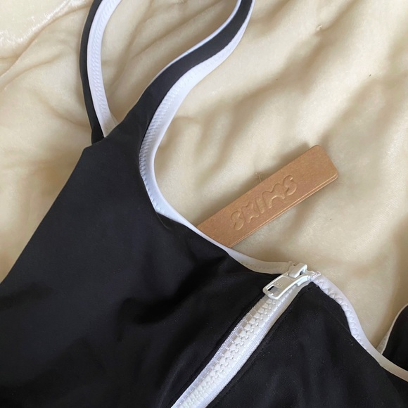 SKIMS zip up one piece swimsuit black xxs - Picture 5 of 5